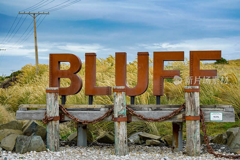 Bluff town Sign，新西兰最南端的城镇